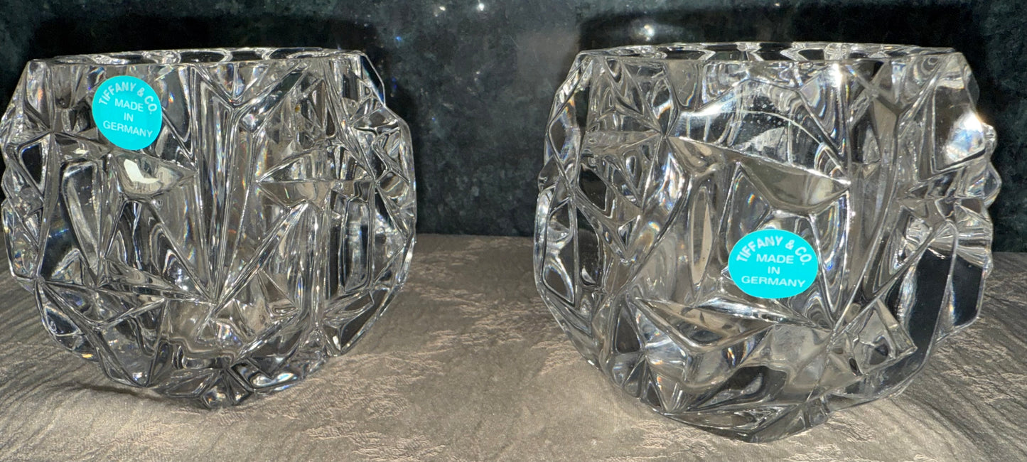 Tiffany & Co. German Crystal Votive Candle Holders (Pair)