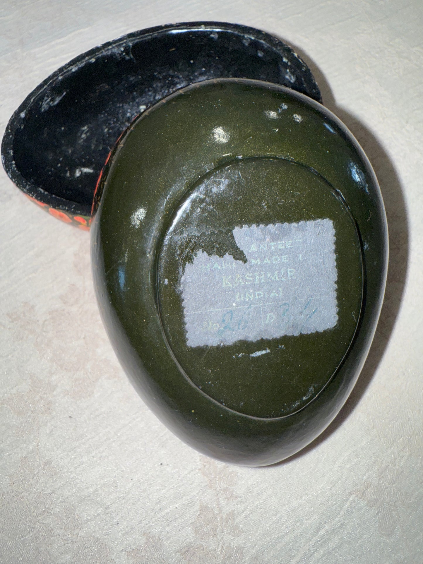 Hand-Painted Kashmiri Papier-Mâché Floral Egg Box