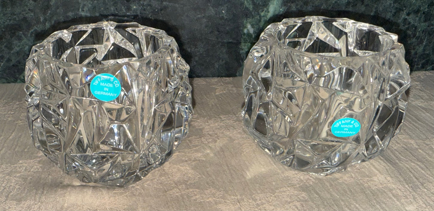 Tiffany & Co. German Crystal Votive Candle Holders (Pair)