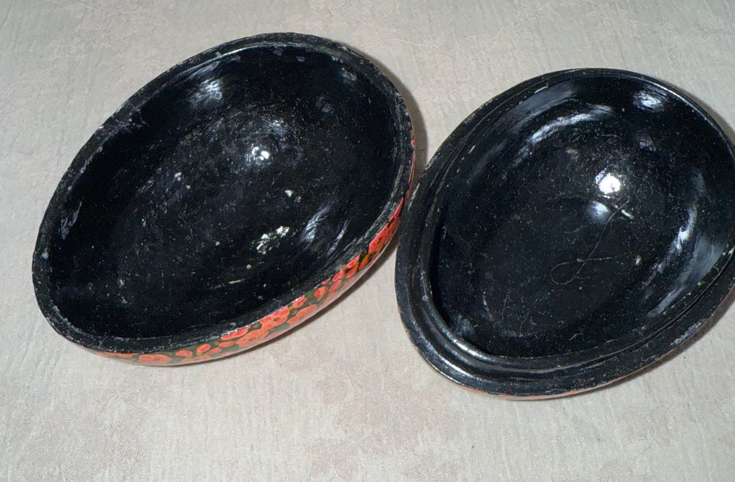 Hand-Painted Kashmiri Papier-Mâché Floral Egg Box