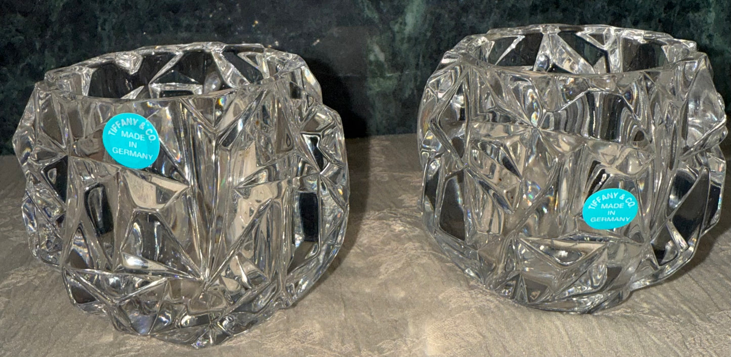 Tiffany & Co. German Crystal Votive Candle Holders (Pair)