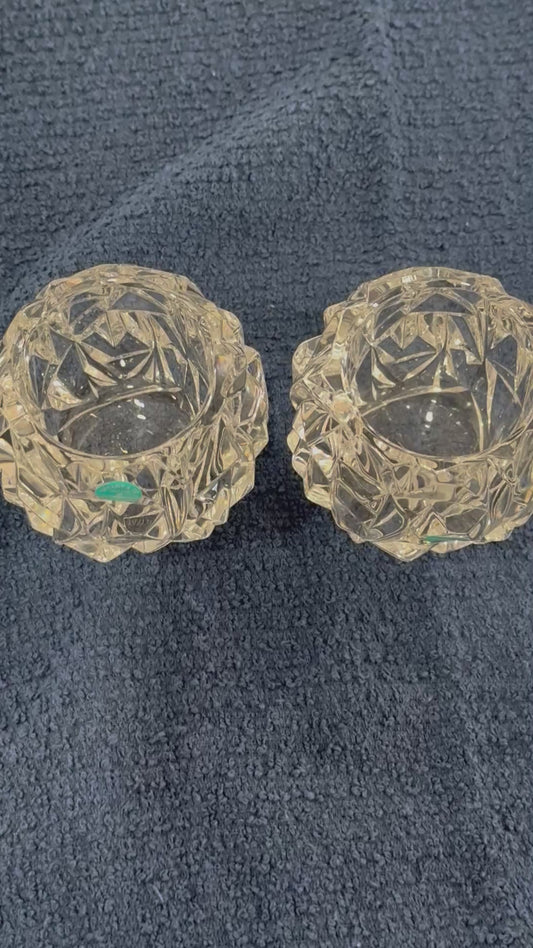 Tiffany & Co. German Crystal Votive Candle Holders (Pair)