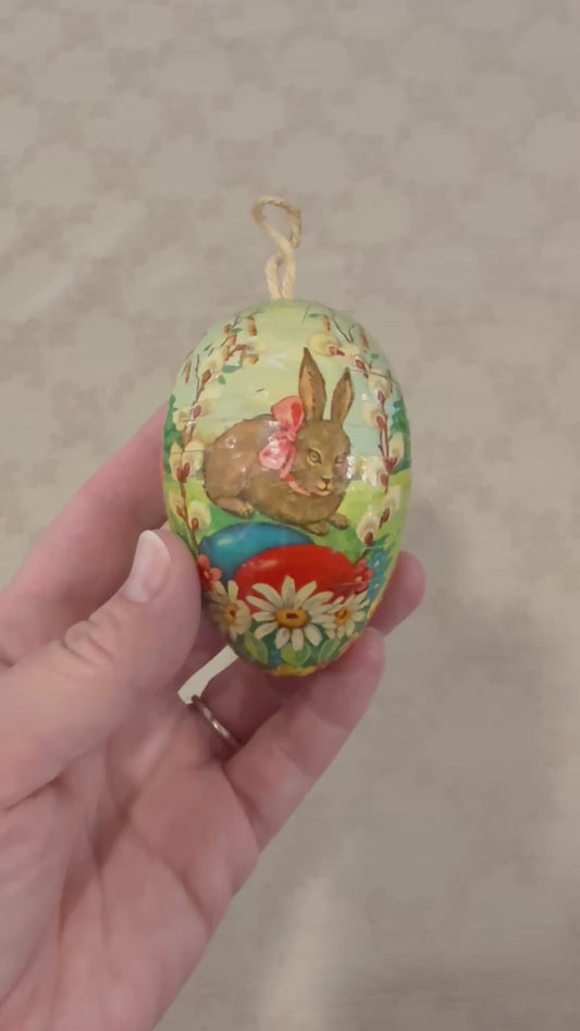 Vintage Western Germany Easter Egg Trinket Ornament